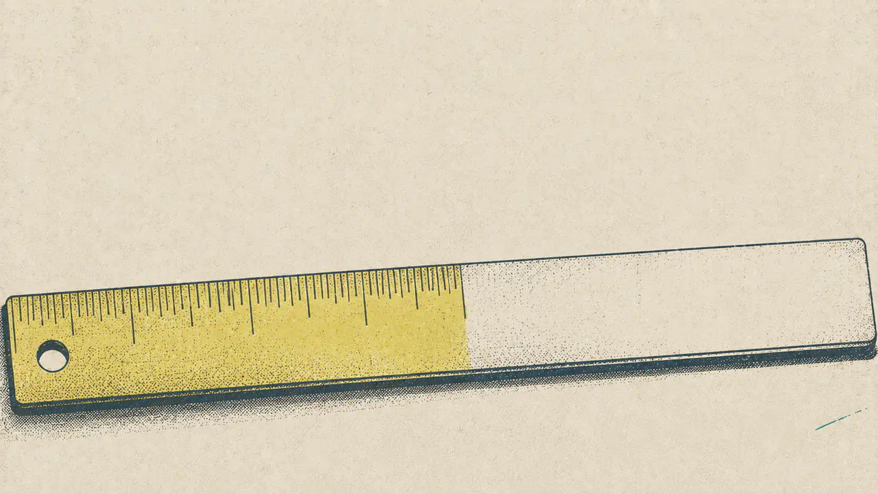 A ruler with graduations along only half its length, representing how much of ChatGPT ads performance is currently measurable